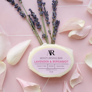 Lavender and Bergamot Moisturising Bar is made with high quality sweet almond and coconut oils
