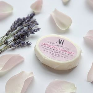 
                
                    Load image into Gallery viewer, Lavender &amp;amp; Bergamot Moisturising Bar. A moisturising lotion in bar form, it&amp;#39;s vegan, cruelty free and palm oil free.
                
            
